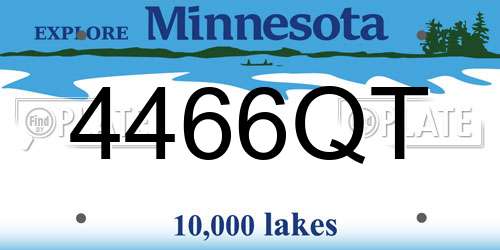 4466QT Minnesota License Plate