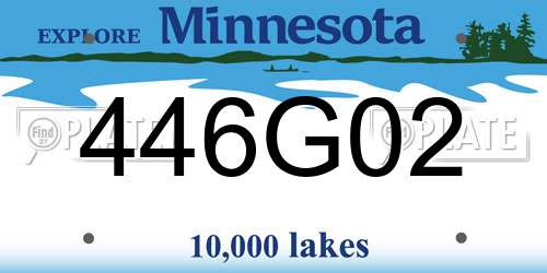 446G02 Minnesota License Plate