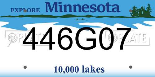 446G07 Minnesota License Plate
