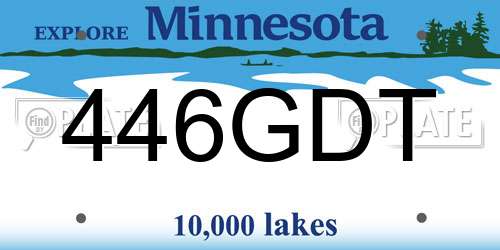 446GDT Minnesota License Plate