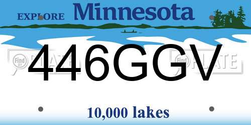 446GGV Minnesota License Plate