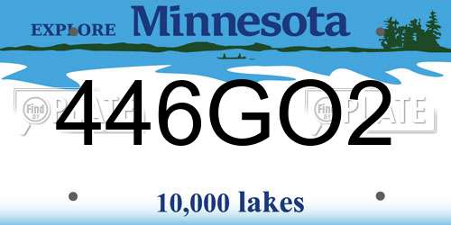 446GO2 Minnesota License Plate