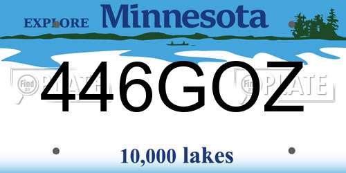 446GOZ Minnesota License Plate