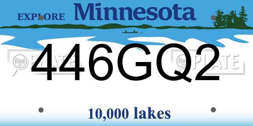 446GQ2 Minnesota License Plate