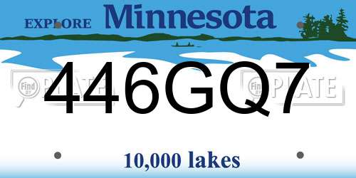 446GQ7 Minnesota License Plate