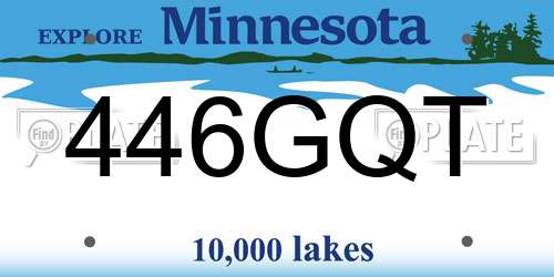 446GQT Minnesota License Plate