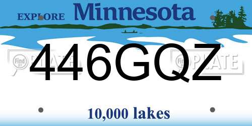 446GQZ Minnesota License Plate