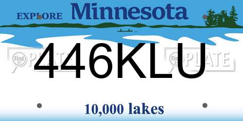 446KLU Minnesota License Plate