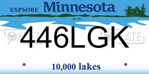 446LGK Minnesota License Plate