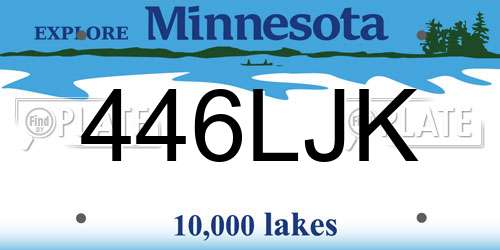 446LJK Minnesota License Plate