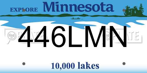 446LMN Minnesota License Plate