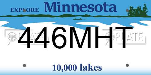 446MHT Minnesota License Plate