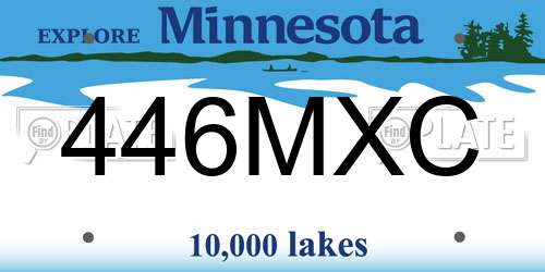 446MXC Minnesota License Plate