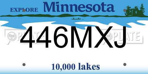 446MXJ Minnesota License Plate