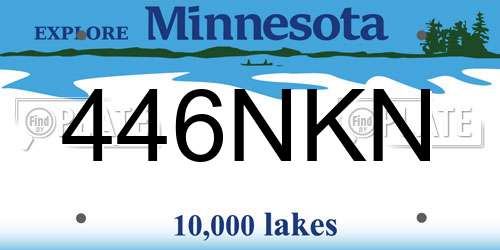 446NKN Minnesota License Plate