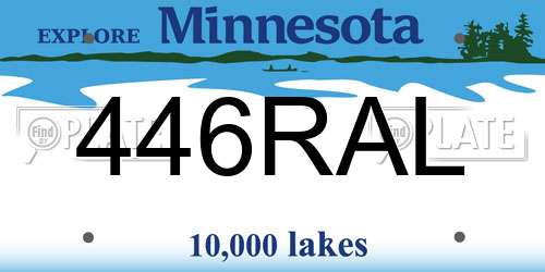 446RAL Minnesota License Plate