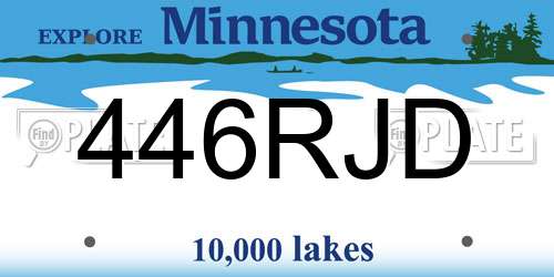 446RJD Minnesota License Plate