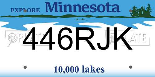 446RJK Minnesota License Plate