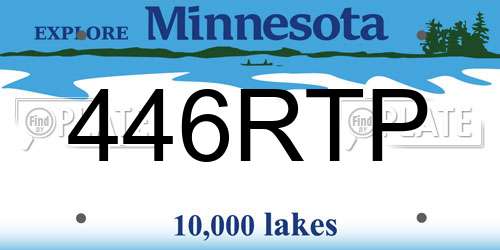 446RTP Minnesota License Plate