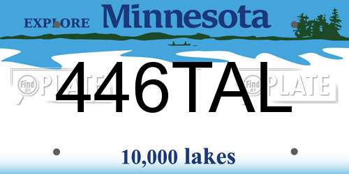 446TAL Minnesota License Plate