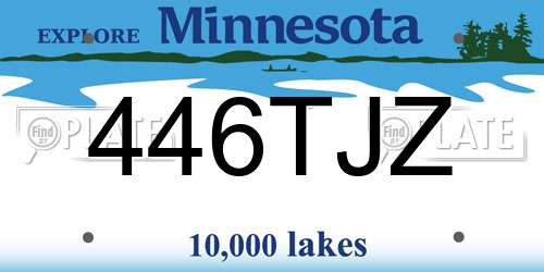 446TJZ Minnesota License Plate