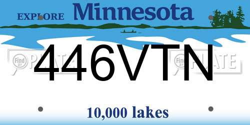 446VTN Minnesota License Plate