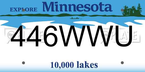446WWU Minnesota License Plate
