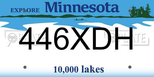 446XDH Minnesota License Plate