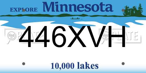 446XVH Minnesota License Plate