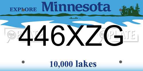 446XZG Minnesota License Plate