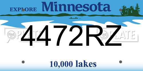 4472RZ Minnesota License Plate