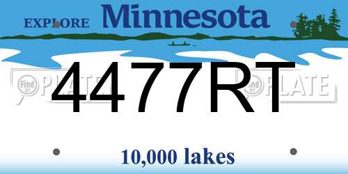 4477RT Minnesota License Plate