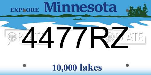 4477RZ Minnesota License Plate