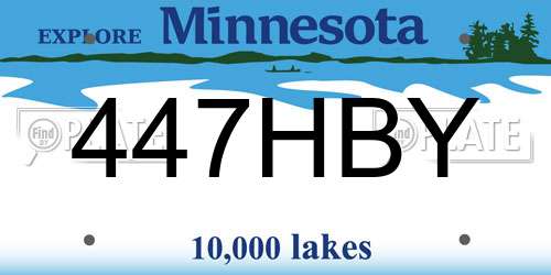 447HBY Minnesota License Plate