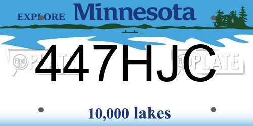 447HJC Minnesota License Plate