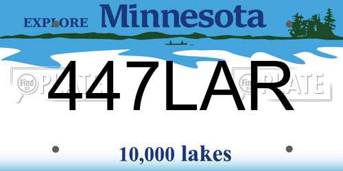 447LAR Minnesota License Plate