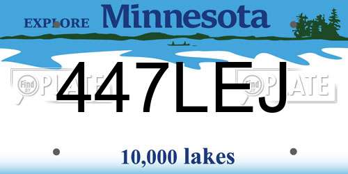 447LEJ Minnesota License Plate