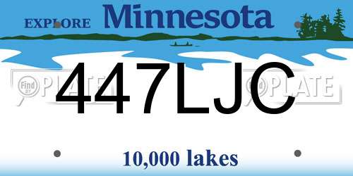 447LJC Minnesota License Plate