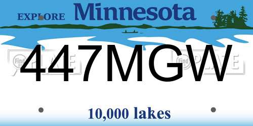 447MGW Minnesota License Plate