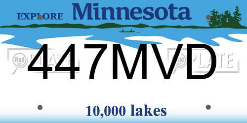 447MVD Minnesota License Plate