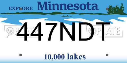 447NDT Minnesota License Plate