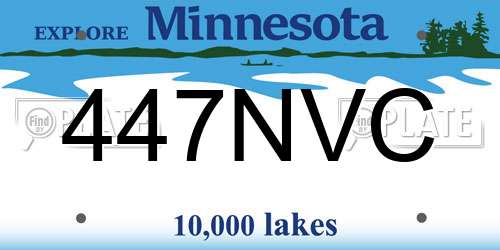 447NVC Minnesota License Plate
