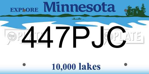 447PJC Minnesota License Plate
