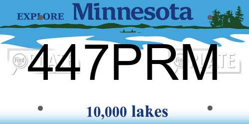 447PRM Minnesota License Plate