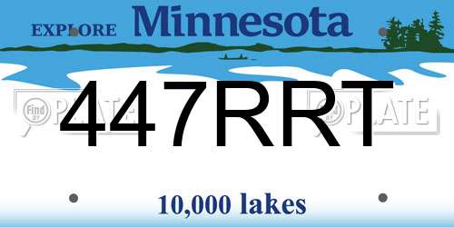 447RRT Minnesota License Plate