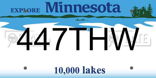 447THW Minnesota License Plate