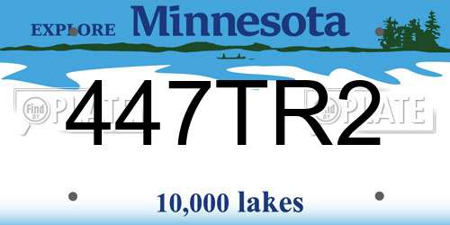447TR2 Minnesota License Plate