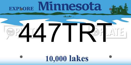 447TRT Minnesota License Plate