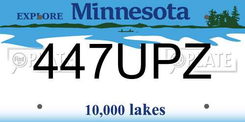 447UPZ Minnesota License Plate