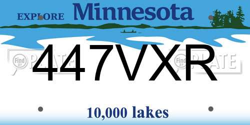447VXR Minnesota License Plate